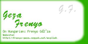 geza frenyo business card